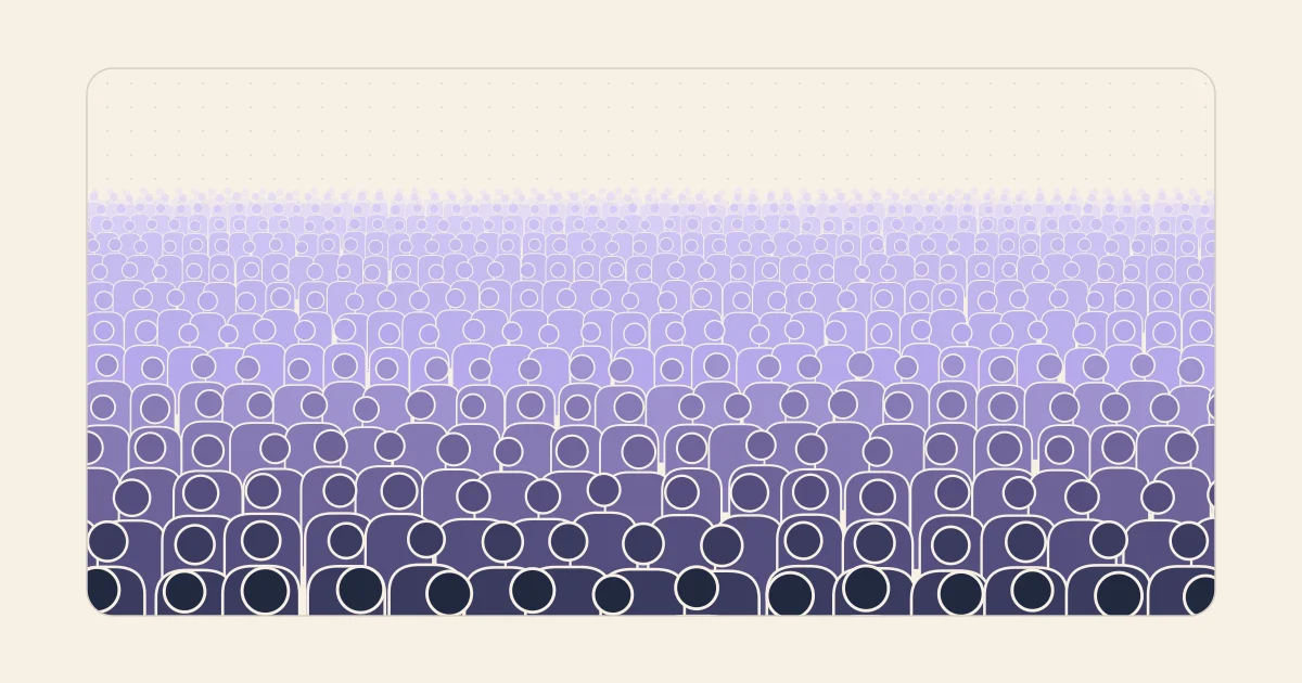 An endless crowd of people stretching to the horizon